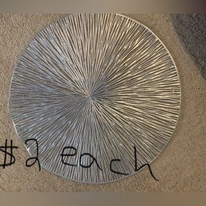 Silver placemats (flexible) sold in sets of 6. Not for individual sale.